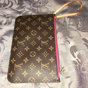 Louis Vuitton Brown and Pink Monogram Wristlet